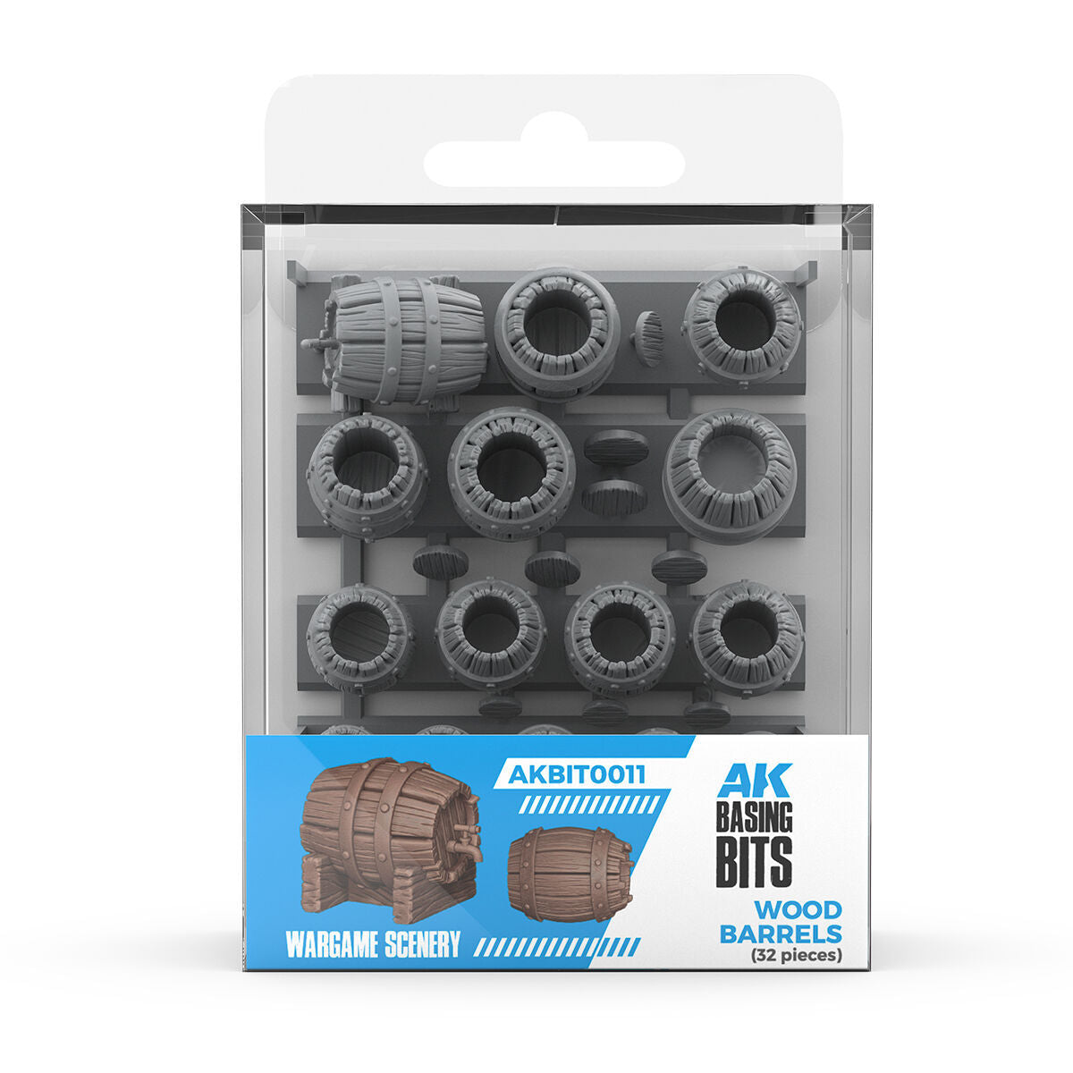 AK Interactive AKBIT0011 Basing Bits Wood Barrels (32 pieces)