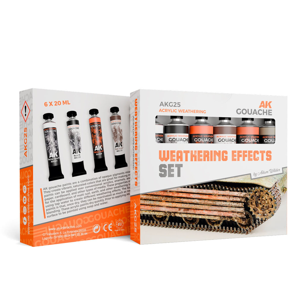 AK Interactive AKG25 Gouache Weathering Effects Set