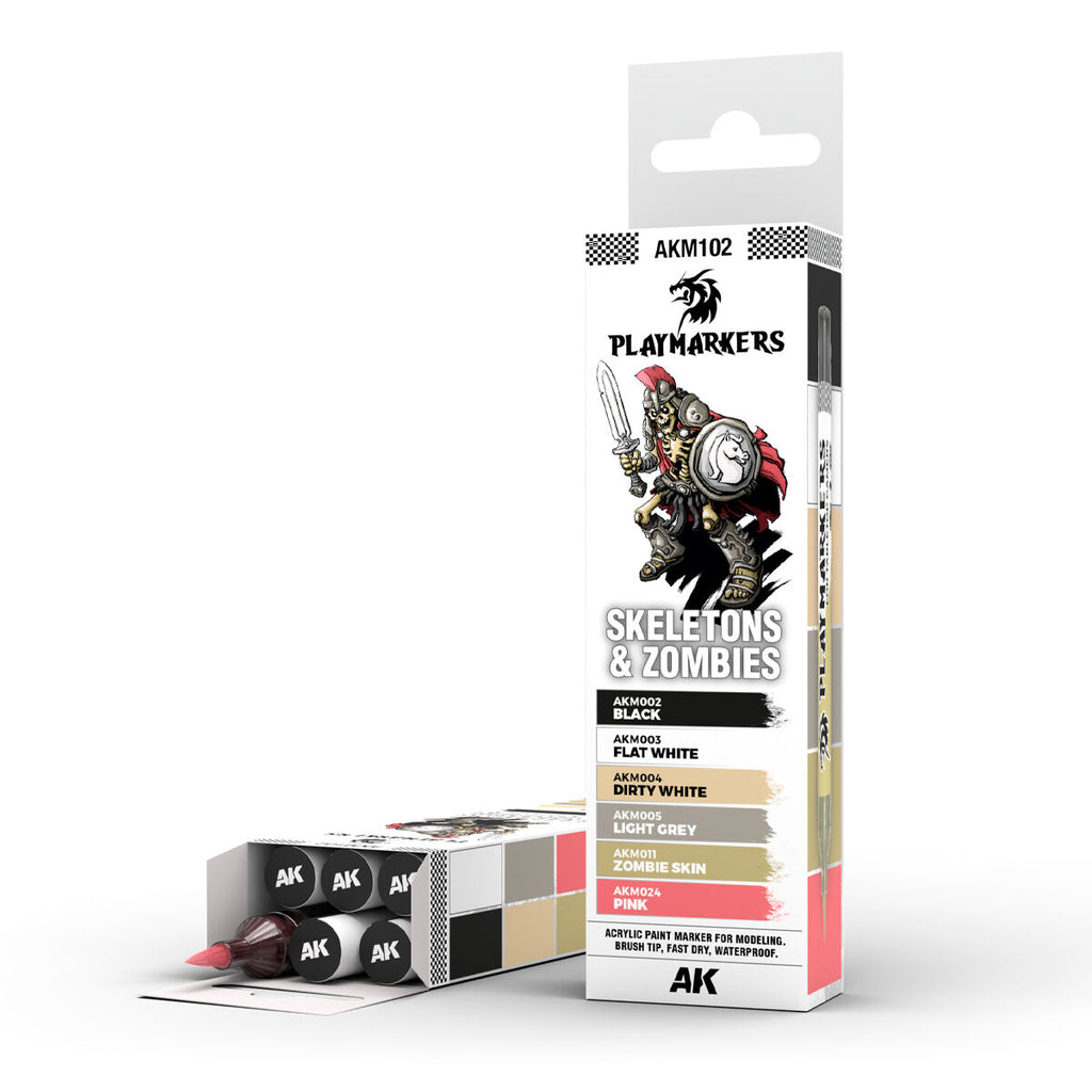 AK Interactive AKM102 Playmarkers Set Skeletons & Zombies 6 Colours