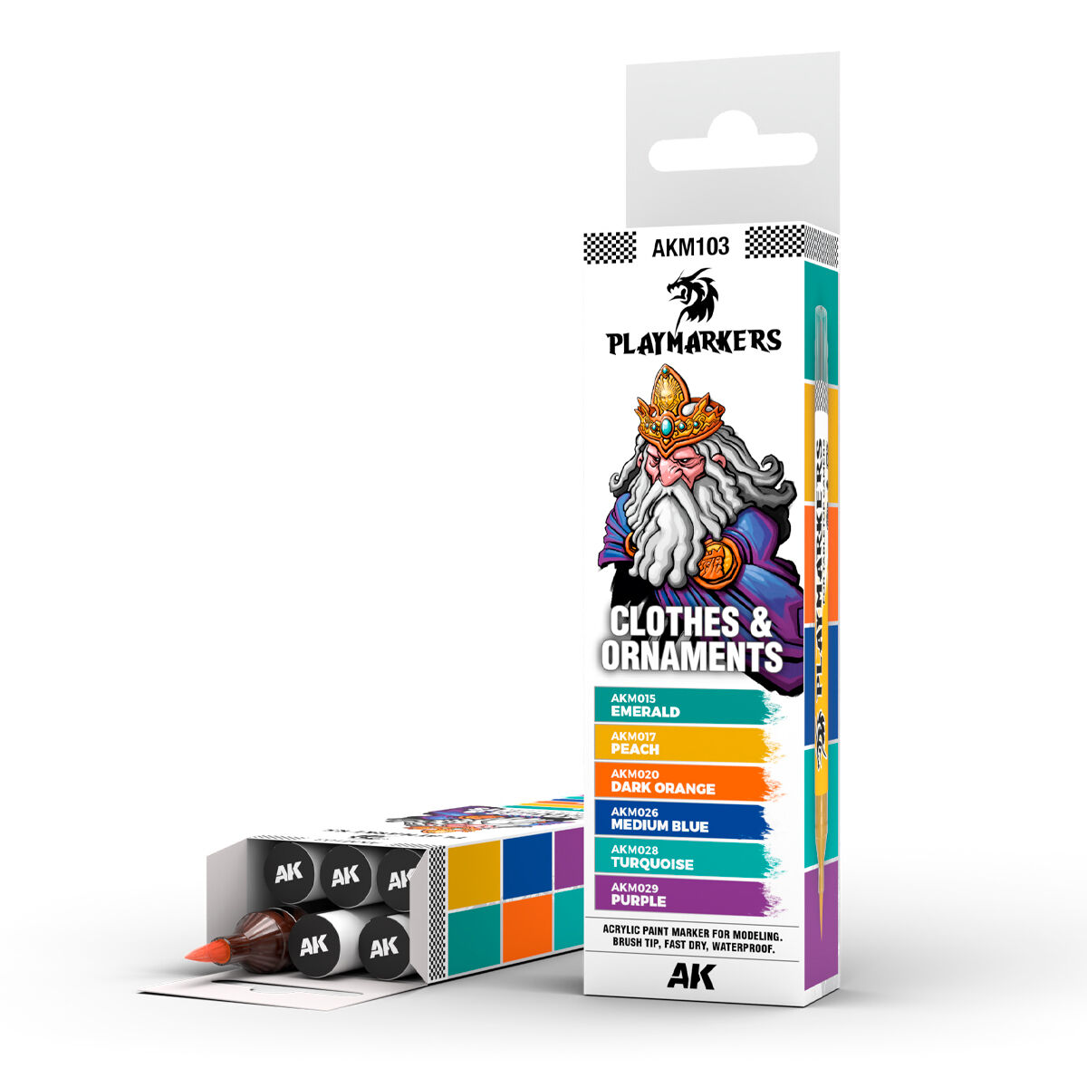 AK Interactive AKM103 Playmarkers Set Clothes & Ornaments 6 Colours