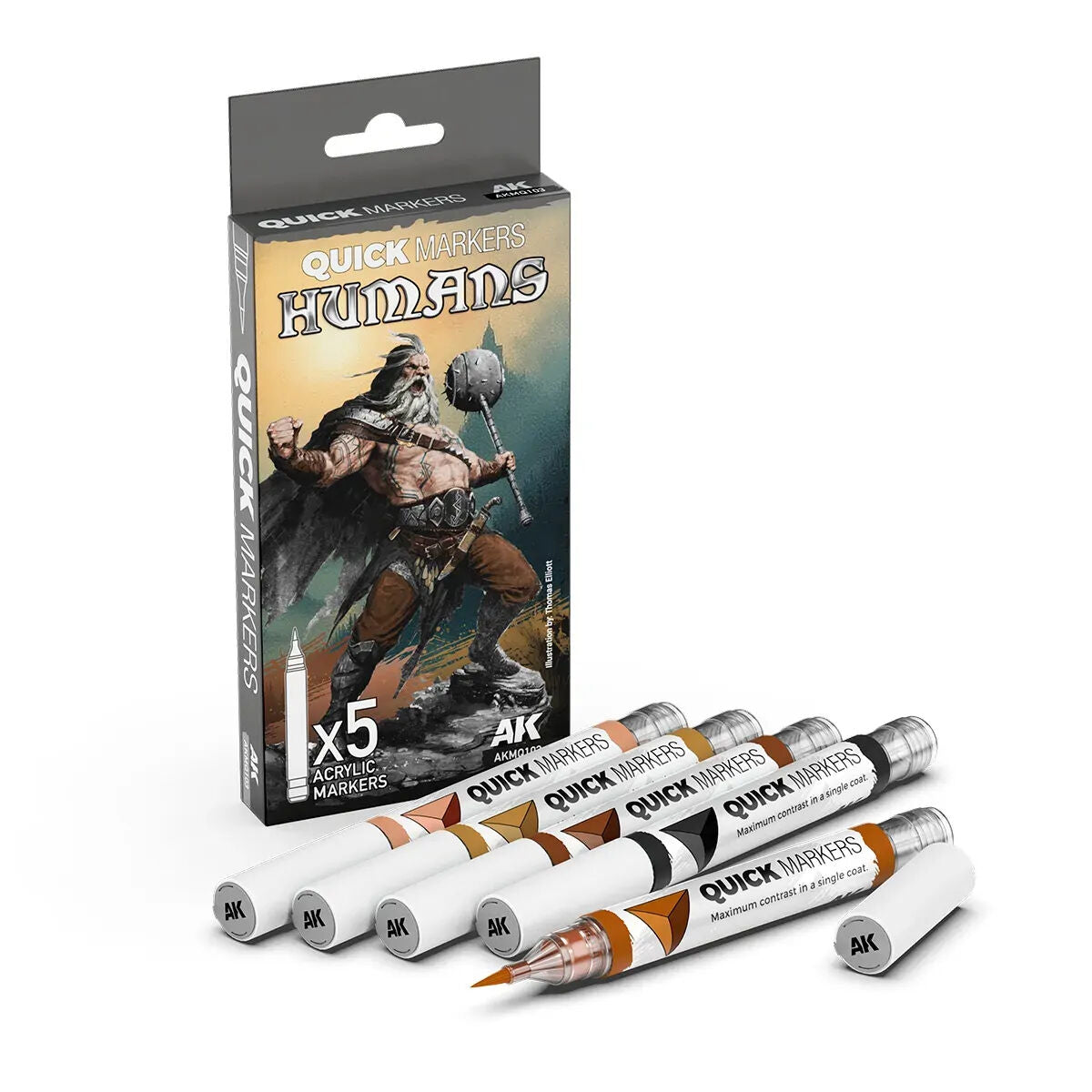 AK Interactive Quick Marker Set Humans - 5 Colour Set