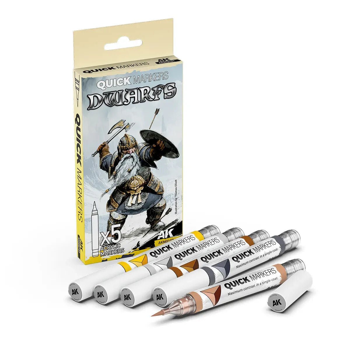 AK Interactive Quick Marker Set Dwarfs - 5 Colour Set