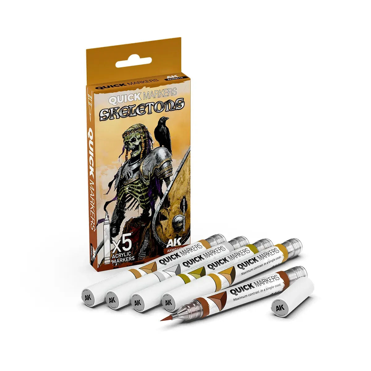 AK Interactive Quick Marker Set Skeletons - 5 Colour Set