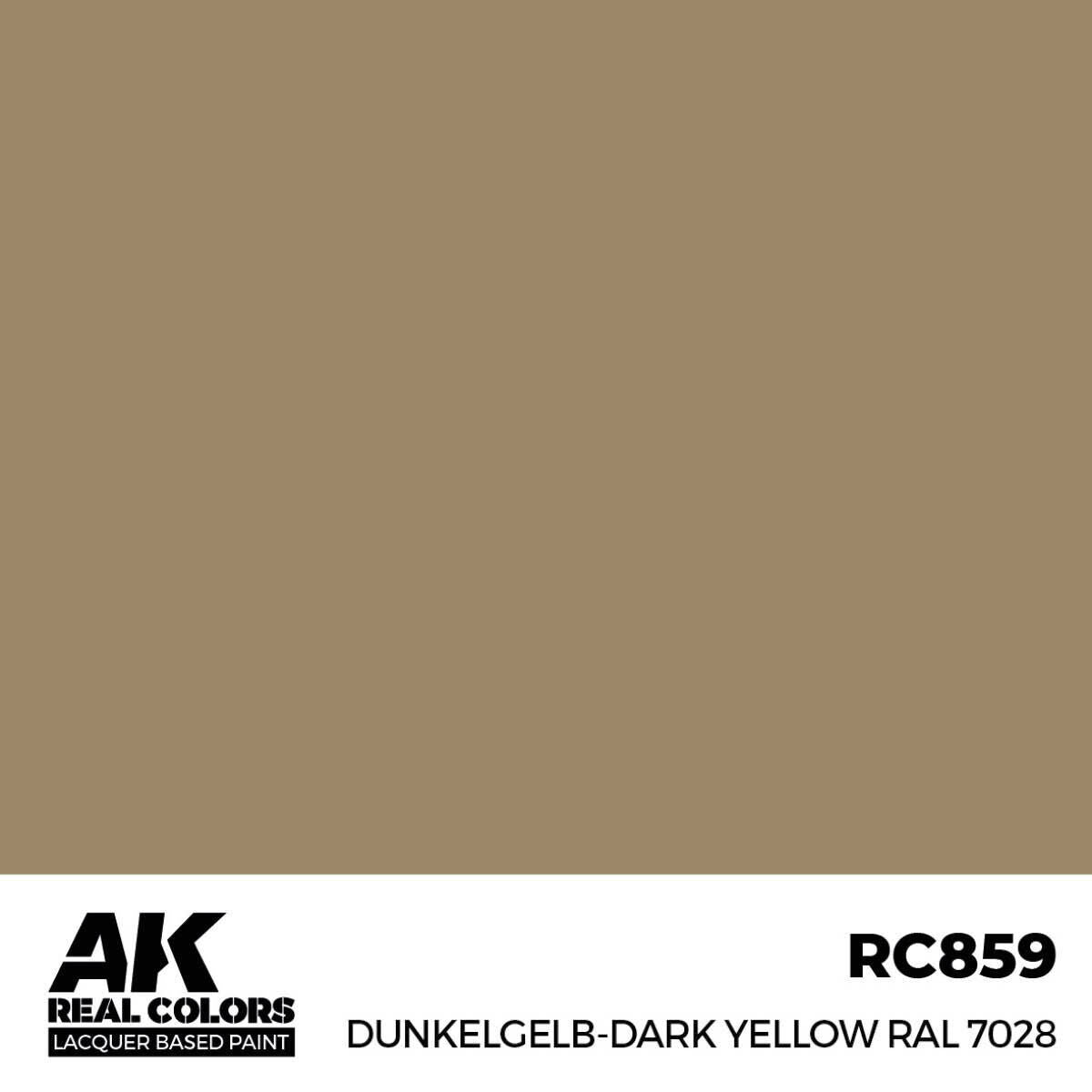 AK Interactive AKRC859 Real Colors Dunkelgelb Dark Yellow RAL 7028 17ml Lacquer Paint