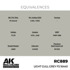 AK Interactive AKRC889 Real Colors Light Gull Grey FS 16440 Lacquer Paint 17ml