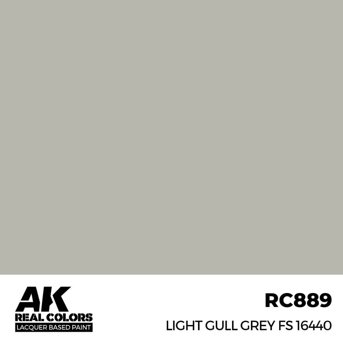 AK Interactive AKRC889 Real Colors Light Gull Grey FS 16440 Lacquer Paint 17ml