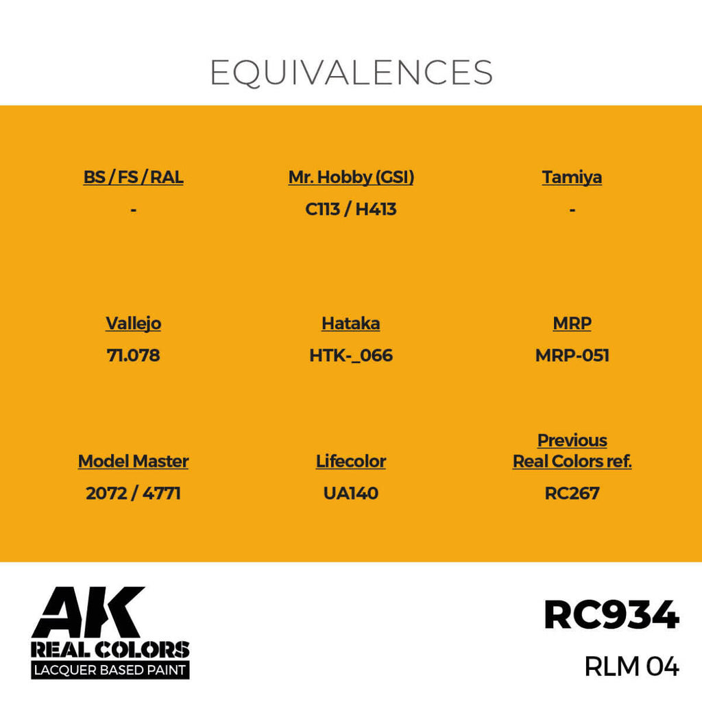 AK Interactive AKRC934 Real Colors RLM 04 Lacquer Paint 17ml