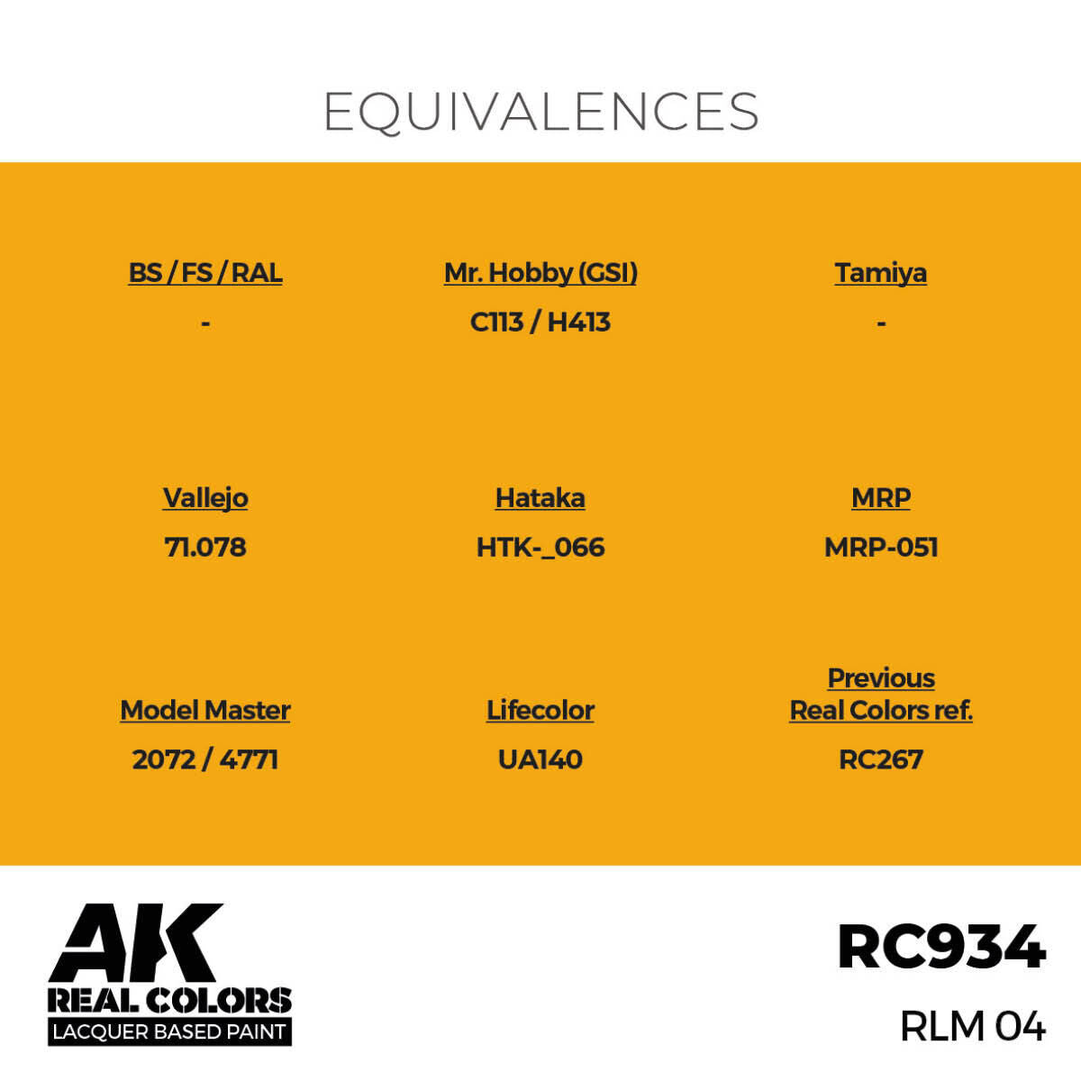 AK Interactive AKRC934 Real Colors RLM 04 Lacquer Paint 17ml