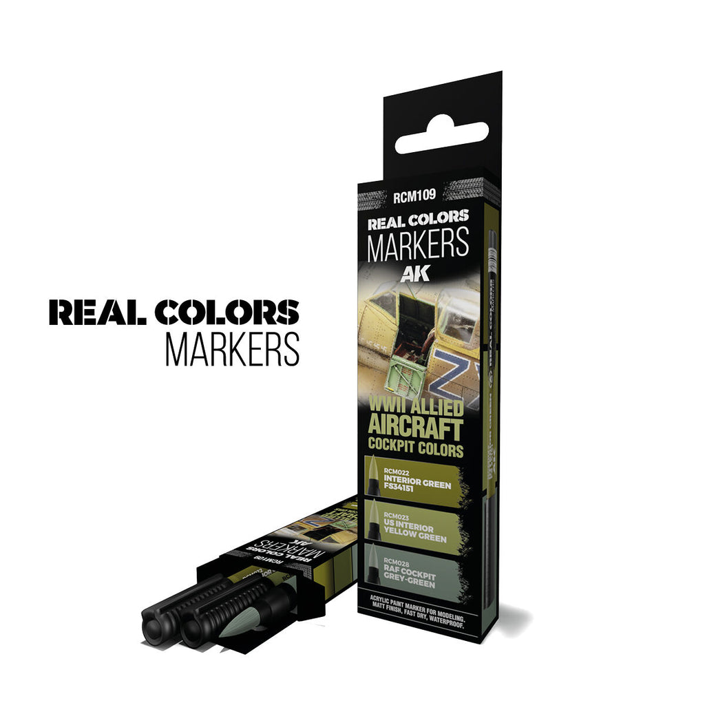 AK Interactive AKRCM109 RC Markers WWII Allied Aircraft Cockpit Colors Set 3