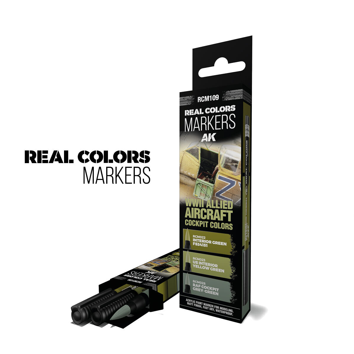 AK Interactive AKRCM109 RC Markers WWII Allied Aircraft Cockpit Colors Set 3