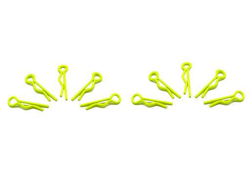 Arrowmax 0AM-103102 Small Body Clip 1/10 - Fluorescent Yellow  (10) - Hobby City NZ (8347066859757)