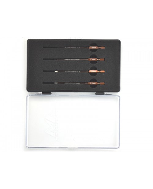 Arrowmax AM-500902 Power Tool Tip Set 4 Pieces with Plastic Case