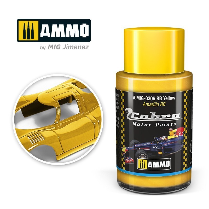 AMMO by Mig Jimenez A.MIG-0306 Cobra Motor RB Yellow Acrylic Paint