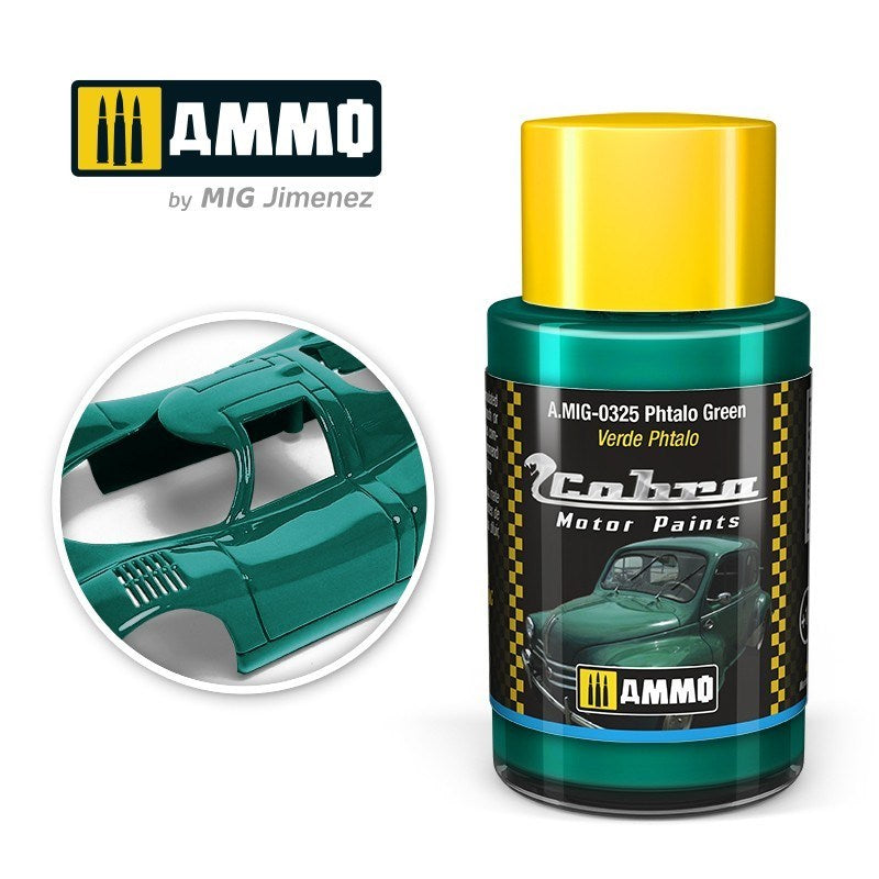 AMMO by Mig Jimenez A.MIG-0325 Cobra Motor Phtalo Green Acrylic Paint (8469602664685)
