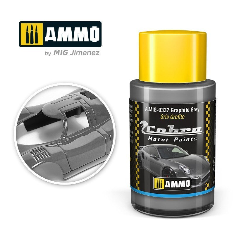 AMMO by Mig Jimenez A.MIG-0337 Cobra Motor Graphite Grey Acrylic Paint (8469603418349)