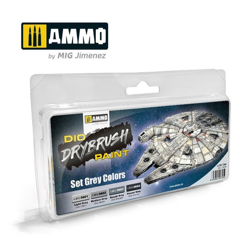 AMMO by Mig Jimenez Drybrush Set Grey Colors