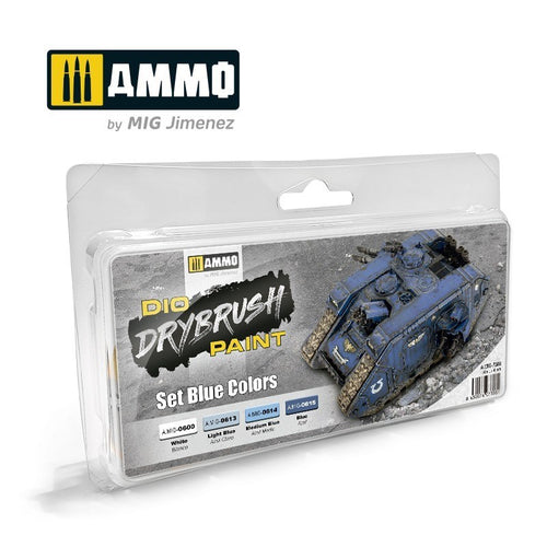 AMMO by Mig Jimenez Drybrush Set Blue Colors