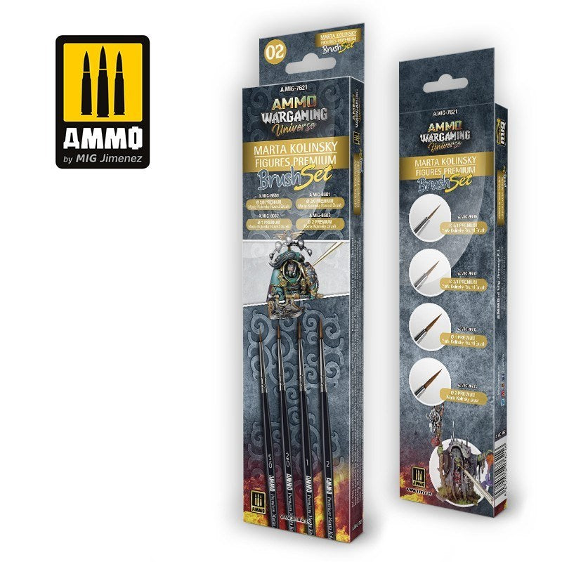 AMMO by Mig Jimenez A.MIG-7621 Wargamming Universe Marta Kolinsky Figures Premium Brush Set (8470979608813)