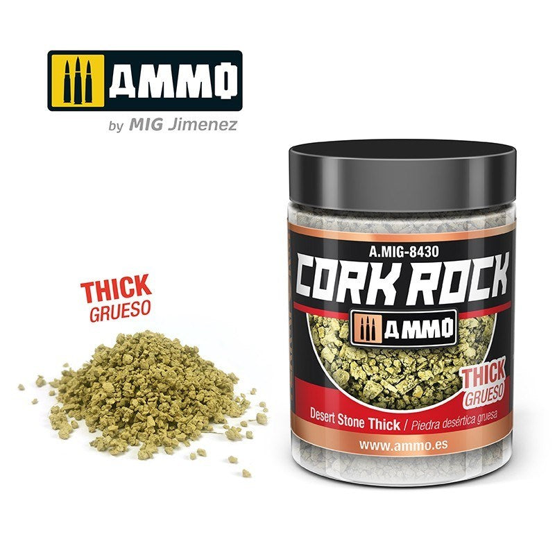AMMO by Mig Jimenez A.MIG-8430 Terraform Cork Rock Desert Stone Thick Jar 100ml (8470981116141)