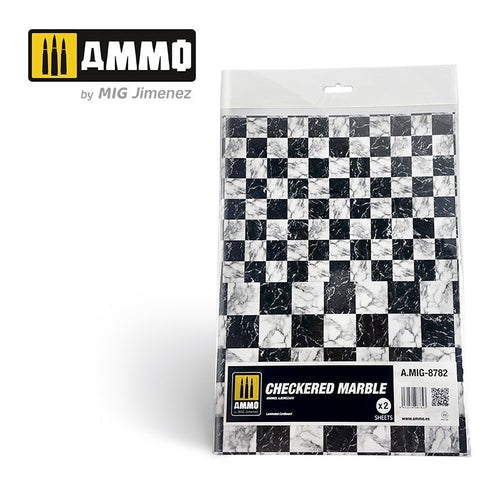 AMMO by Mig Jimenez Checkered Marble. Sheet of Marble 2 pcs