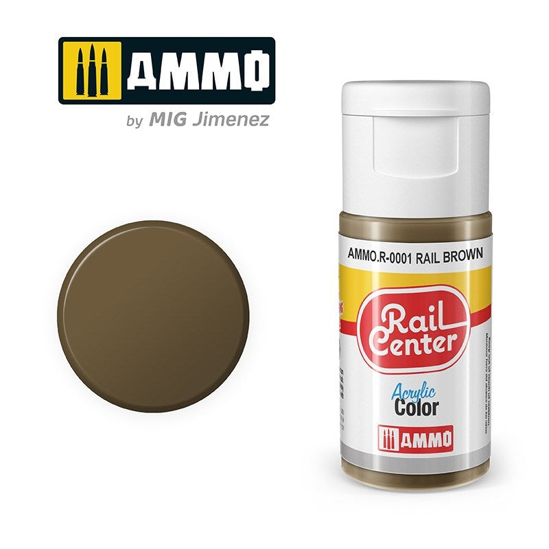 AMMO by Mig Jimenez AMMO.R-0001 Rail Center Rail Brown Acrylic Paint (8470983114989)