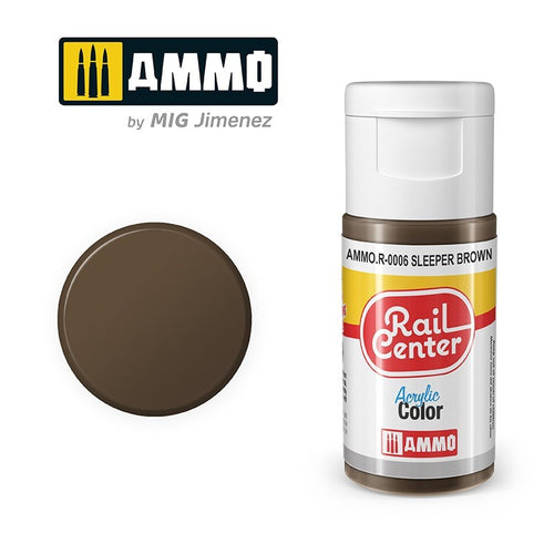 AMMO by Mig Jimenez AMMO.R-0006 Rail Center Sleeper Brown Acrylic Paint (8470983344365)