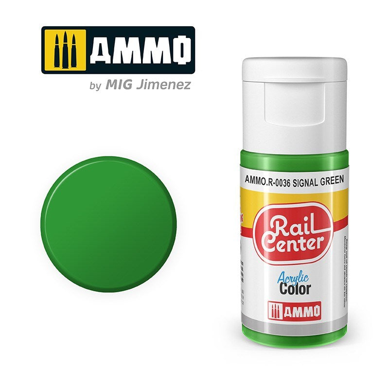 AMMO by Mig Jimenez AMMO.R-0036 Rail Center Signal Green Acrylic Paint (8470984589549)