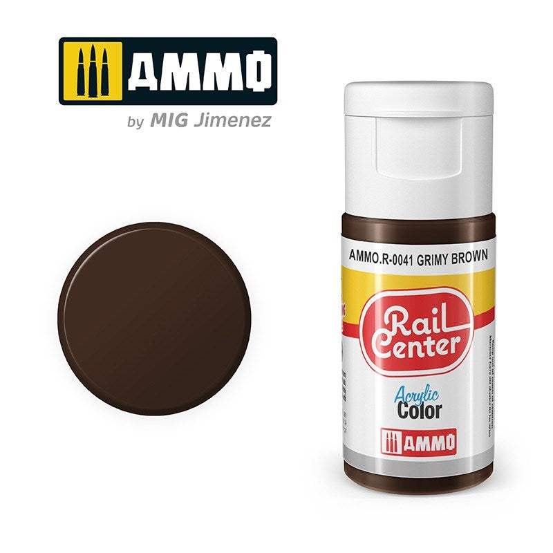 AMMO by Mig Jimenez AMMO.R-0041 Rail Center Grimy Brown Acrylic Paint (8470984753389)