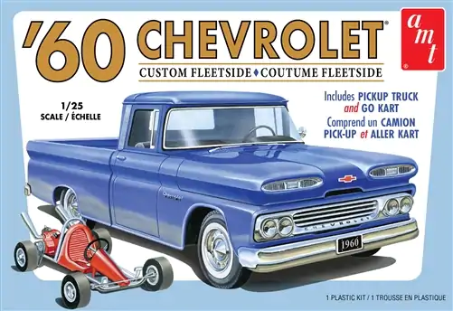 AMT 1063 1/25 1960 Chevrolet Custom Fleetside Pickup with Go Kart - Hobby City NZ (4326208634929)