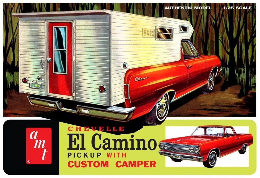 AMT 1364 1/25 65 Chev ElCaminoW/Camper (8950412640493)