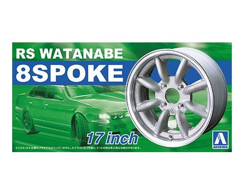 Aoshima 5243 1/24 RIMS & TIRES "WATANABE 8SPOKE 17" - Hobby City NZ (7576143855853)