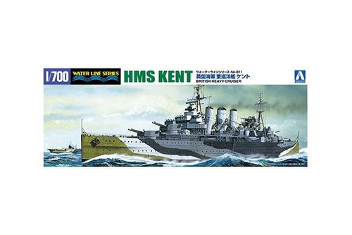 Aoshima 1/700 Water Line Series: HMS Kent - British Heavy Cruiser