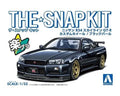 Aoshima 6631 1/32 R34 SKYLINE GT-R CUSTOM - BLK PEARL (8278387097837)