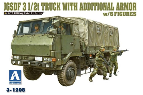 Aoshima 1/72 JGSDF 1/2t TRUCK WITH ARMOUR & 4 FIGS