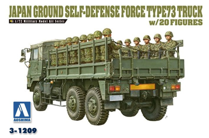 Aoshima 1209 1/72 JGSDF TYPE73 TRUCK W/20 INFTRY FIGS (7787998544109)