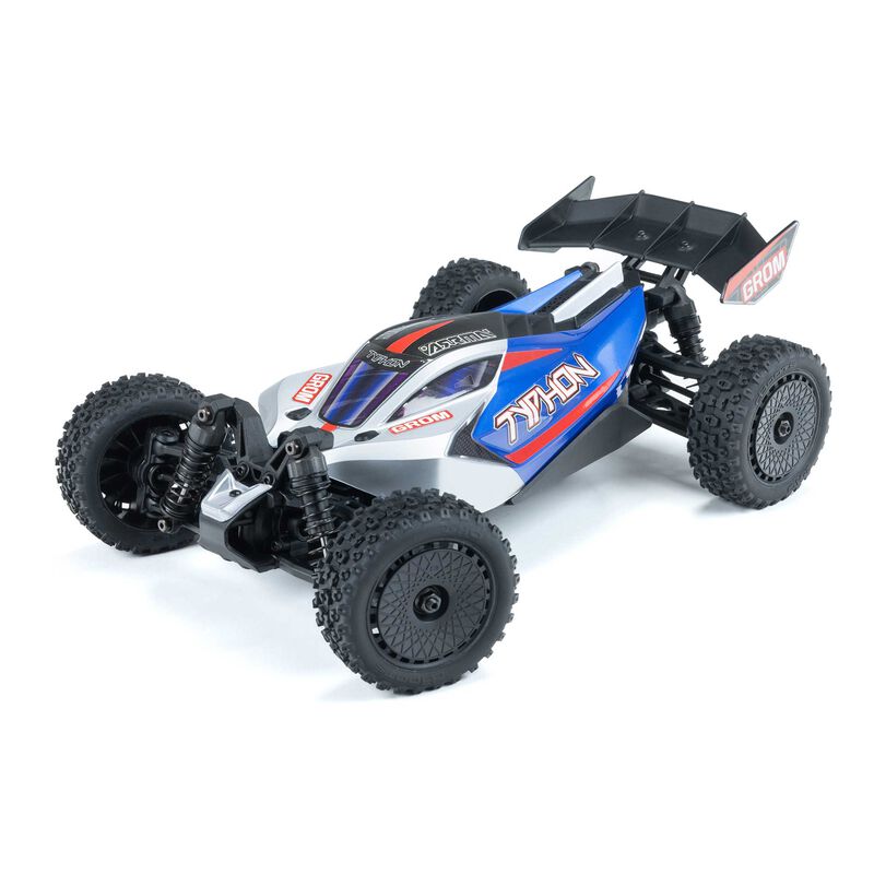 ARRMA Typhon Grom MEGA 380 Brushed 4X4 Small Scale RTR with Battery & Charger Blue/Silver RC Buggy