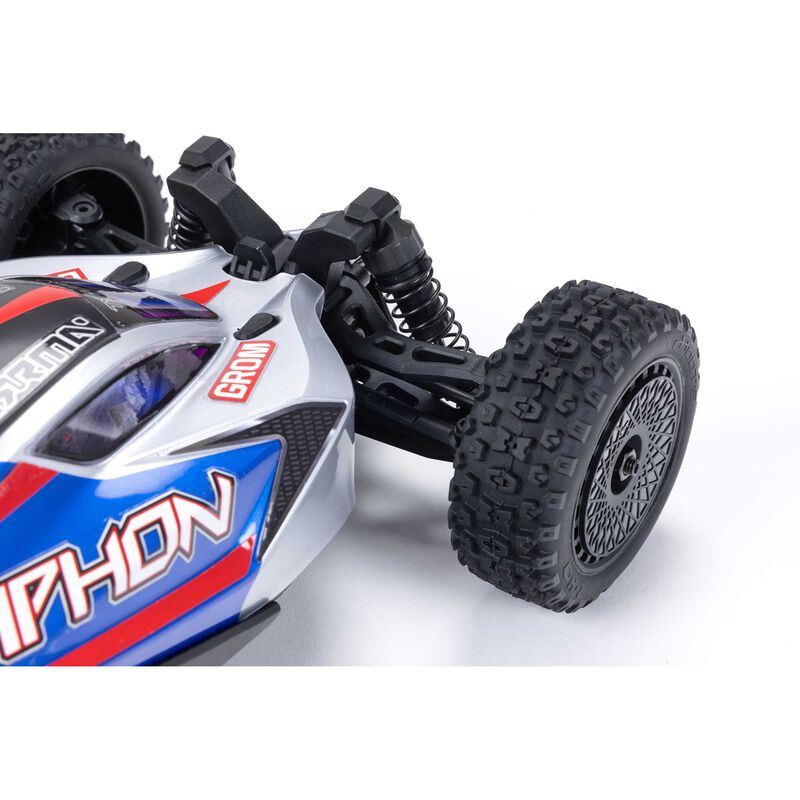 ARRMA Typhon Grom MEGA 380 Brushed 4X4 Small Scale RTR with Battery & Charger Blue/Silver RC Buggy (16)