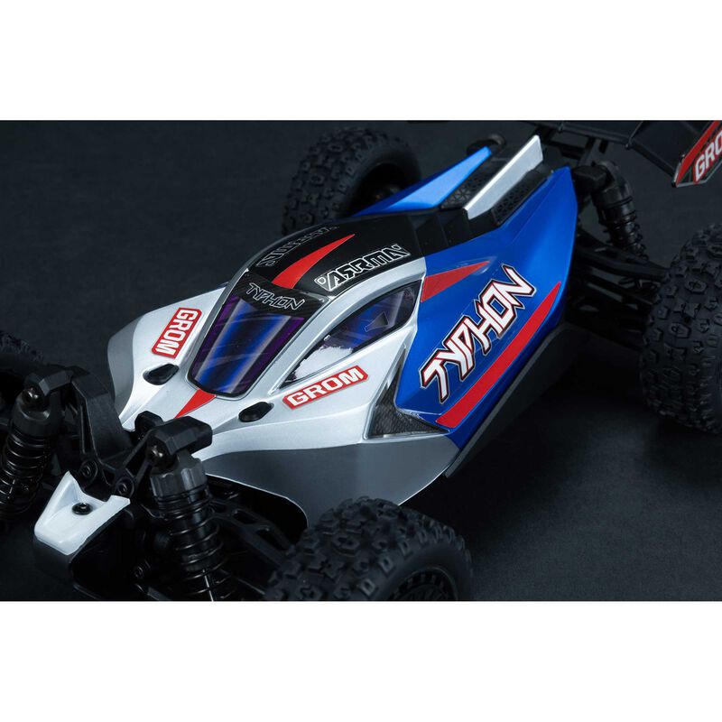 ARRMA Typhon Grom MEGA 380 Brushed 4X4 Small Scale RTR with Battery & Charger Blue/Silver RC Buggy (11)