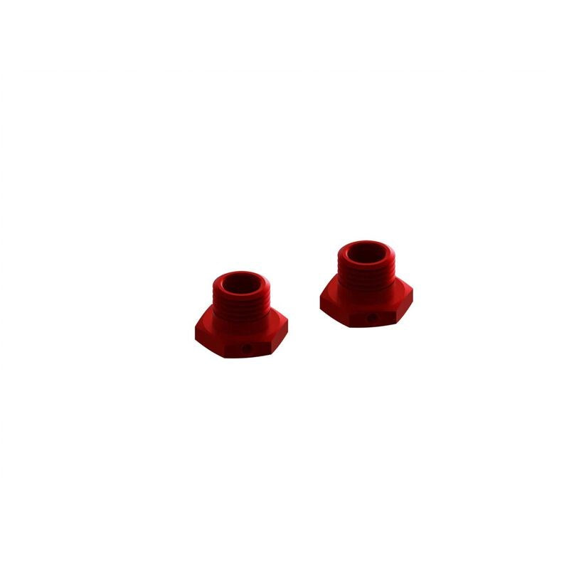 ARRMA 311035 Aluminum Wheel Hex 17mm 14.6mm Thick Red (2) (8324278223085)