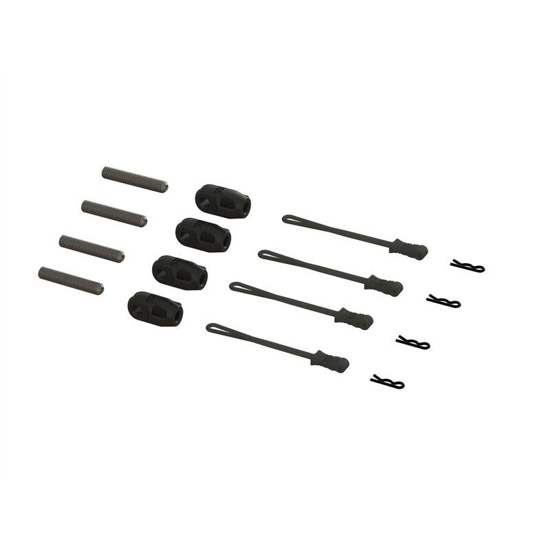 ARRMA 320477 Brace Rod Ends W/Pins And Retainers (4) (8324278714605)