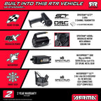 ARRMA Vorteks 223S DSC 2WD RTR Brushless Yellow RC Stadium Truck 1/10 Scale (3)