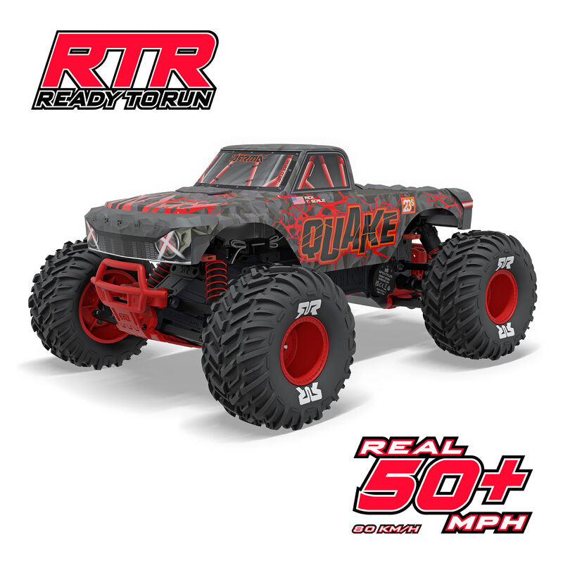 ARRMA QUAKE 223S DSC 2WD RTR Brushless Red RC Monster Truck 1/10 Scale (2)