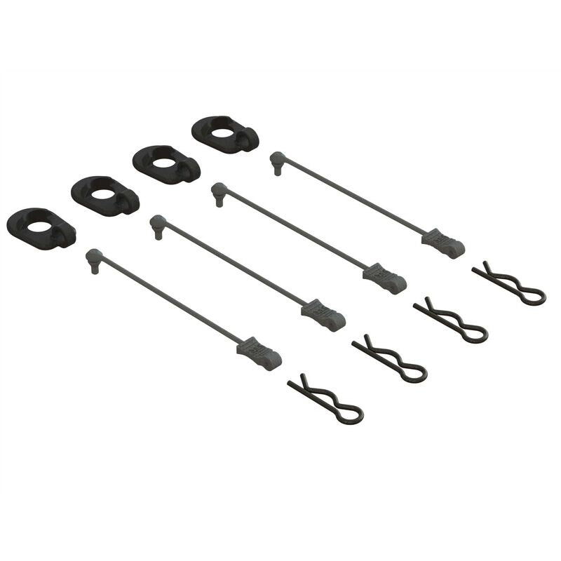 ARRMA 390294 Body Clip Retainers 1/5 Scale (Black 4) (8324282843373)