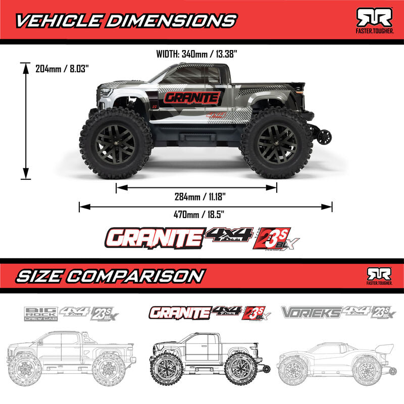 ARRMA Granite 223S DSC 4X4 RTR Brushless RC Monster Truck 1/10 Scale (2)