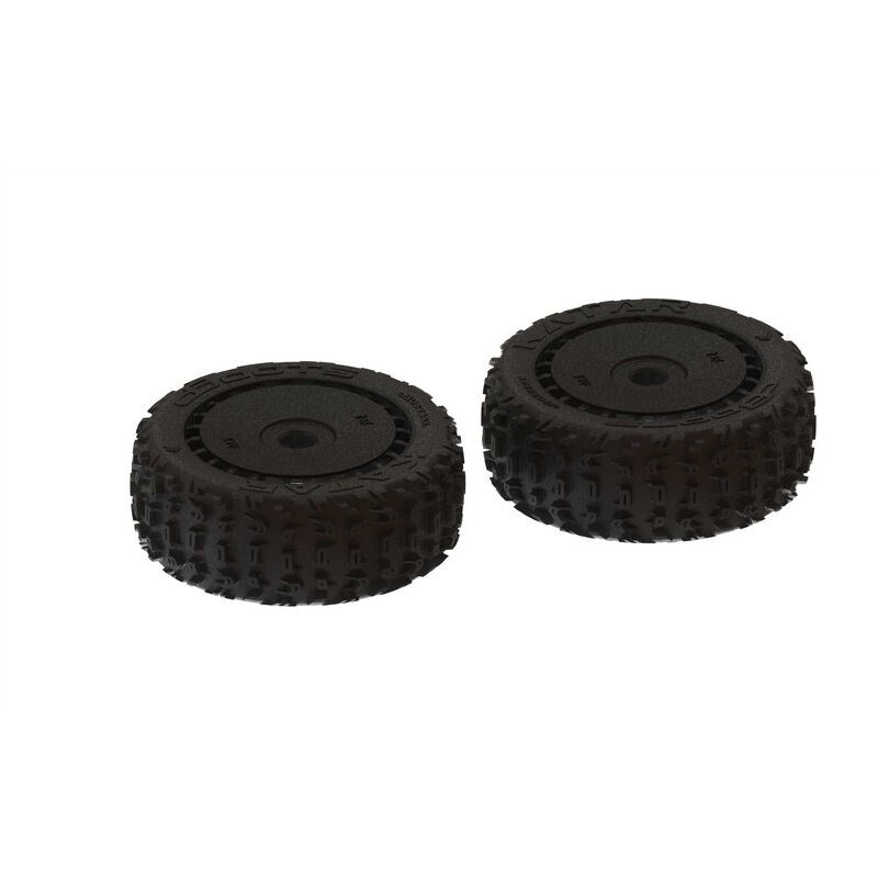 ARRMA 550058 dBoots 'Katar B 6S' Tire Set Black - Pair (8324283695341)