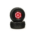 ARRMA 550065 DBOOTS 'Fortress' Tire Set Glued (Red) (2pcs) (8324284088557)