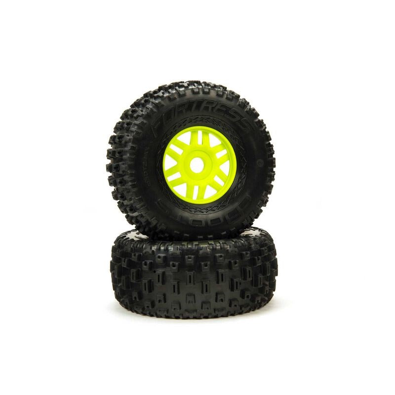 ARRMA 550068 dBoots 'Fortress' Tyre Set Glued Green (Pair) - Hobby City NZ