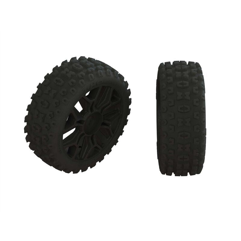 ARRMA 550088 Dboots '2HO' Tire Set Glued Gun Metal (2) (8324284776685)