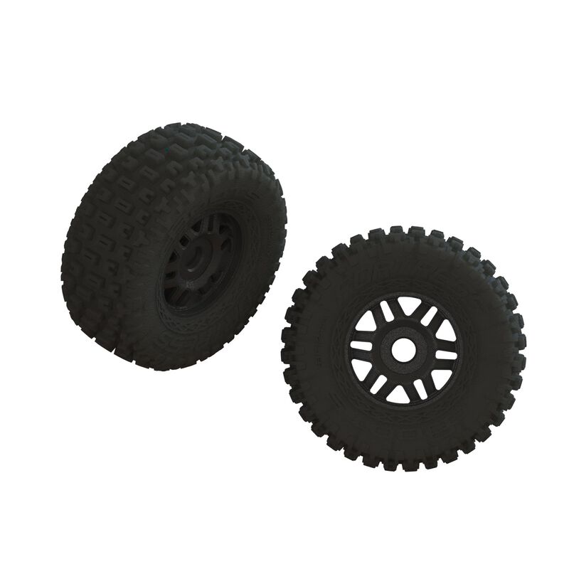 ARRMA ARA550110 dBoots FORTRESS LP Tire Set Glued Black (1 Pair) (8499676446957)
