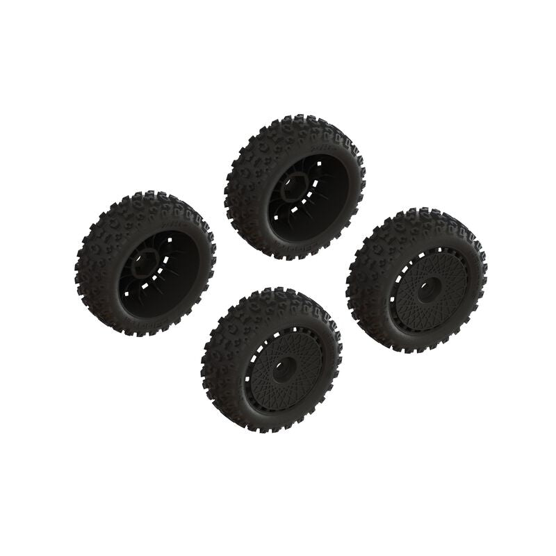 ARRMA dBoots 2-HO Assembled Glued Typhon Grom RC Tyre 1/18 Scale